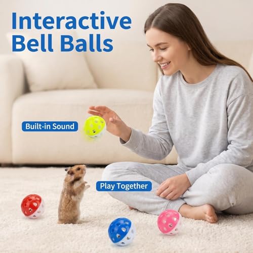 Hamster Collapsible Tunnel Tube Toys with 4 Bell Balls, Expandable Small Animal Hideout Exercise Toy 7.8inch Unextended 32.7inch Extended for Guinea Pig Gerbil Rat Ferret (White) - color: White