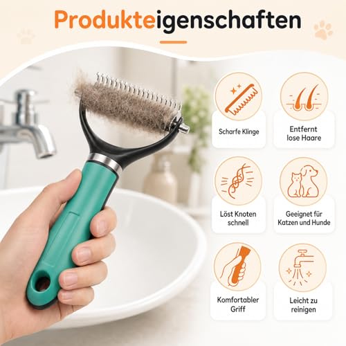 Pet Grooming Brush, Pets Knotted Dog Grooming, Pets Knotting Comb, Professional Pet Deshedding Brush, Deshedding Comb Fur Brushes, Shedding Brushes For Dogs And Cats (Orange) - color: Orange