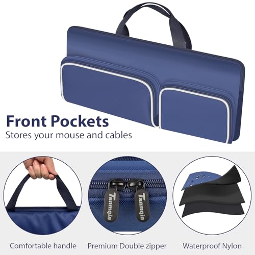 Keyboard Carrying Case for Logitech MK270 MK345 MK335 MK955 | For Office Users, Commuters, and Travelers; Organizer with Mouse and USB Receiver Pocket, Case Only - Blue - color: blue