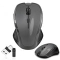Bluetooth Ergonomic Mouse for MacBook & iPad, Built-in Jiggler,Gray | Bluetooth 5.2/3.0 + 2.4G USB-C/USB-A, Silent Rechargeable Mice For Home Office, Study, Laptop, PC, Work, Travel, Students - color: Gray