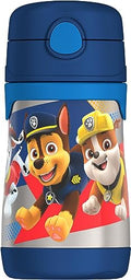 THERMOS Vacuum Insulated Stainless Steel 10oz Straw Bottle, PAW PATROL BOY - color: PAW PATROL BOY, size: 10 Ounces