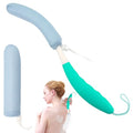 Shower Back Body Brush with Long Handle，15.35"Back Scrubber for Men & Women | Body Brush for Bath with Anti Slip Long Handle,Exfoliating Mesh Sponge Body Scrubber, Removable Curved Back Scrub Brush - size: Green+Blue Handle