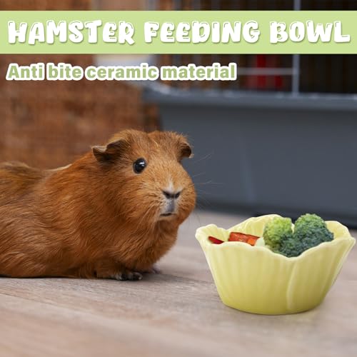 Small Ceramic Pet Hamster Bowl, Easy to Clean Anti Flipping Hamsters Food and Water Bowl, Small Animal Bowls for Dwarf Hamster, Parrots (Pink, s) - color: Pink, size: s,1pc