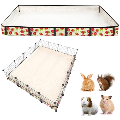Guinea Pig Cage Liner，Washable Waterproof Oxford Cloth Cage Liners for Small Animals,Hamster Chinchilla Hedgehog Rabbit and Other Small Animals Not Include Cage(48x60 inches) - size: C&C 4x5(48x60 inches)