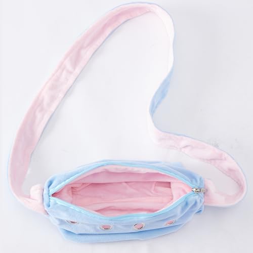 Meow&Woof Sugar Glider Bonding Pouch Bundle – Small Pet Carrier Bag Sling with Strap (Blue + Pink Set) – Critter Cuddler for Sugar Gliders, Ferrets, Rats, Hedgehogs & Hamsters – Outdoor & Travel Essen