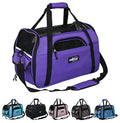 EliteField Soft-Sided Pet Carrier for Cats & Small Dogs (3-Year Warranty) | Airline Approved, Removable Bed & Cover, Built-In Leash, Luggage Sleeve, Seat Belt Loop, Waterproof, Durable, Foldable - color: Purple, size: 19.0"L x 10.0"W x 13.0"H