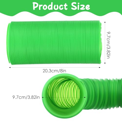 4 Pack Hamster Tunnels, Foldable Plastic Tube Toy & Hideout for Hamsters, Mice, Rats, Ferrets, Guinea Pigs, and Other Small Animals (Blue, Green, Pink, White)
