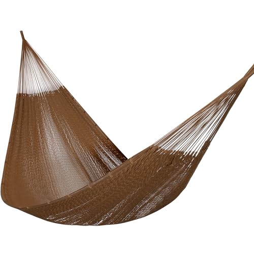 Handwoven Rope Mayan Hammock for Outside, 600 lbs Capacity | 2 Person, Portable Carrying Bag, Easy-Used Tree Straps, Carabiners, Soft Fabric, Patio (Desert, X-Large) - color: Desert, size: X-Large
