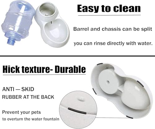 Gravity Pet Feeder and Water Dispenser Set, 3 Gallon/11L Automatic Dog Feeder and Dog Water Dispenser for Dogs Cats Pets Animals Large Capacity