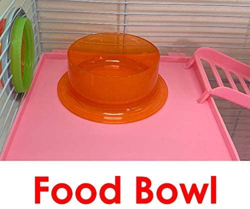 Pink Large Twin Tower Habitat Hamster Home Rodent Gerbil Mouse Mice Rat Wire Animal Cage Long Crossover Tube Expandable and Customizable with Hide House Running Wheel Food Bowl Water Bottle Deep Base - color: Pink, size: 31.0"L x 14.5"W x 33.0"H