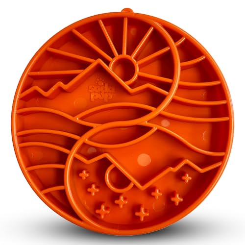 SodaPup Yin Yang eTray – Durable Enrichment Feeder Made in USA from Non-Toxic, Pet-Safe, Food Safe Material for Mental Stimulation, Calming, Slowing Down Eating, Healthy Digestion, & More - color: Burnt Orange Yin Yang eTray