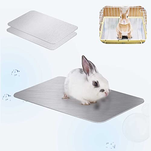 Rabbit Cooling Pad, 11.8x7.9 IN Hamster Cooling Mat Pet Cool Plate for Rabbit Bunny Hamster Guinea Pig & Other Small Pets Stay Cool This Summer - Bite Resistance Pet Cooling Pad Ice Bed (2PCS) - size: 2 PCS