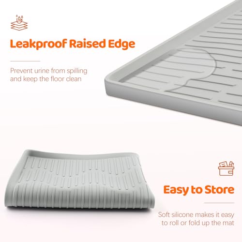 Pee Pads for Dogs 40" x 28" Extra Large Reusable Silicone Playpen Mat | Waterproof, Washable Puppy Training Pads for Potty Training, Non-Slip, Leak-Proof Dog Mat for Indoor Floor Protection - size: 40"x28"