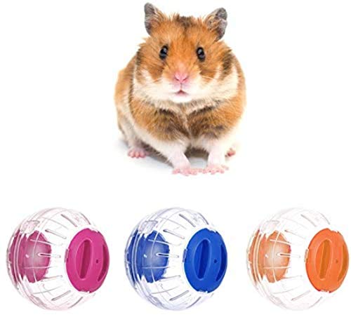 Mini New Cute Dwarf Hamster Running Ball 4.72 Inches Crystal Ball for Hamsters Small Silent Exercise Wheel Cage Accessories for Hamsters Less Than 4 inches 10 cm in Length (Orange) - color: Orange