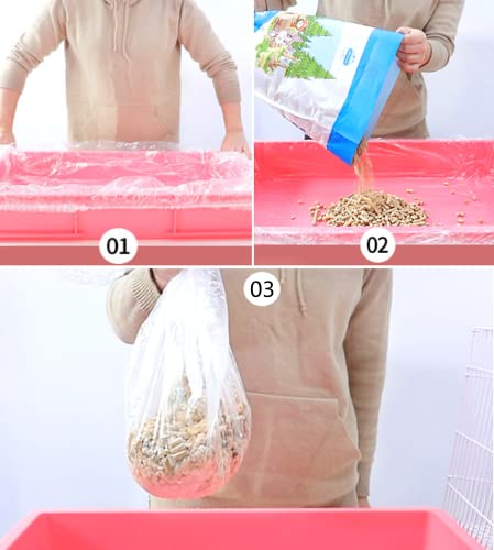30 Pcs Disposable Rabbit Guinea Pig Cage Liners Plastic Clear Bunny Cage Liner Bag Universal Toilet Film,Small Animal Bedding, Hamster Bunny Litter Pan Bags