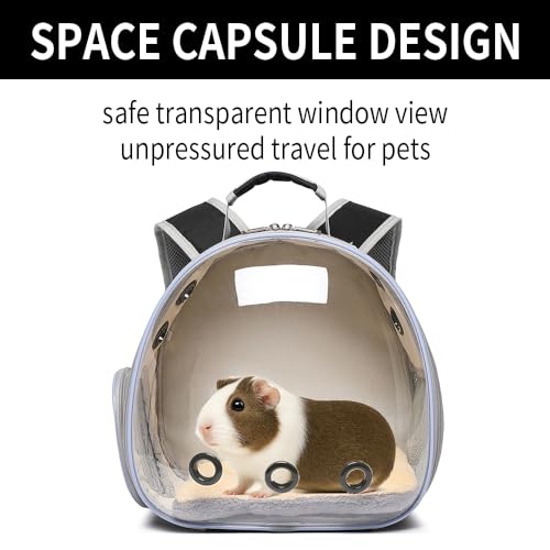 Bunny Carrier, Guinea Pig Carrier,Small Animal Carrier Backpack for Rabbit,Bearded Dragon, Lizard,Hamster,Kitten. Breathable Pet Travel Cage Bag Perfect for Vet Visits & Outdoor Adventures (Black) - color: black