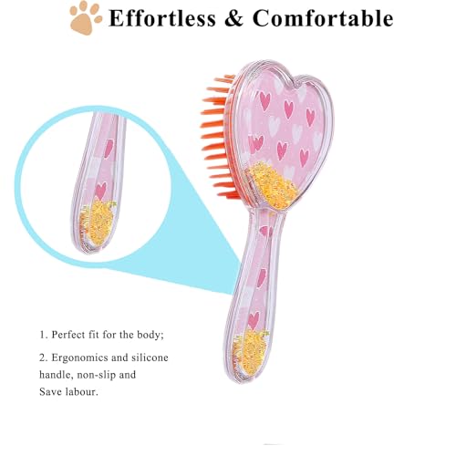 Small Dog Brush, Soft Dog Grooming Brush for Shih Tzus, Yorkies, Maltipoos, Maltese, Love Shape Puppy Massaging Pet Hair Brush, Cat Brush, for Small Dogs Cats of All Hair Types (White Heart) - color: White Heart