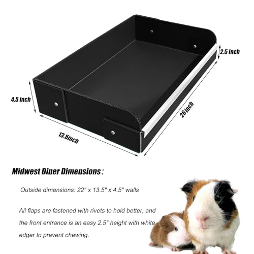 Guinea Pig Litter Box for All C&C and Midwest Cages,Guinea Pig Bedding Litter Box,Guinea Pig Kitchen Area Keep The Guinea Pig Cage Clean and Tidy. (Black, C&C 1X2) - color: Black, size: C&C 1X2