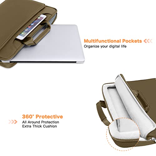 MOSISO 360 Protective Laptop Bag 13.3 inch, 13-14 inch Computer Bag | Compatible with MacBook Air 13 inch/Pro 13 /Pro 14, HP,Dell,Notebook, Laptop Carrying Case with Strap&Handle, Olive Yellow - color: Olive Yellow, size: 13.3 inch