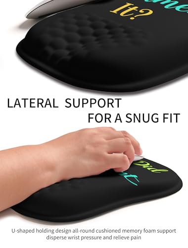 Hokafenle Ergonomic Wrist-Hugging Mouse Pad Wrist Support, U-Shaped Holding Wrist Rest Mousepad for Carpal Tunnel Pain Relief with Cushioned Memory Foam Slope Massage Bulge (10.2x8.3 in,Document it) - color: Document It