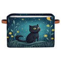 Cute Cat Storage Basket, Star Flower Foldable Storage Bin with Handle Fabric Rectangular Storage Box Organizer for Closet Shelf Home Office Nursery Toy Basket, 1 Pack - size: 1 Pack