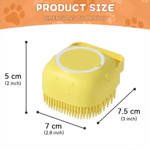 Pet Grooming Bath Brush with Shampoo Dispenser, Soft Silicone Bristle Massage Brush for Dogs and Cats, Gentle Scrubber for Long & Short Haired Pets, Shower Bathing Grooming -pink - color: Pink