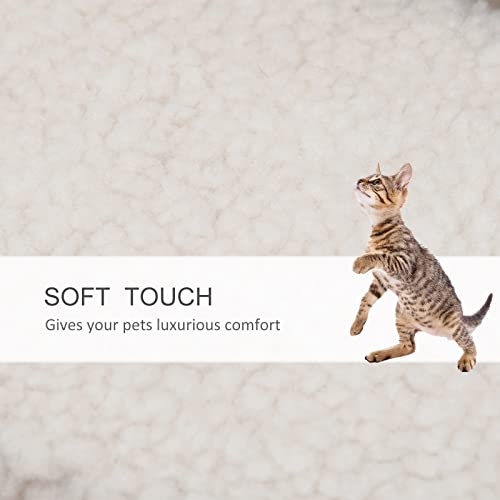 PawHut 4 Levels Cat Steps Pet Stairs Carpeted Ladder for High Bed White | Kitten Tree Climber, Scratching Posts, Hanging Play Ball, Side Step, for Sofa - color: White