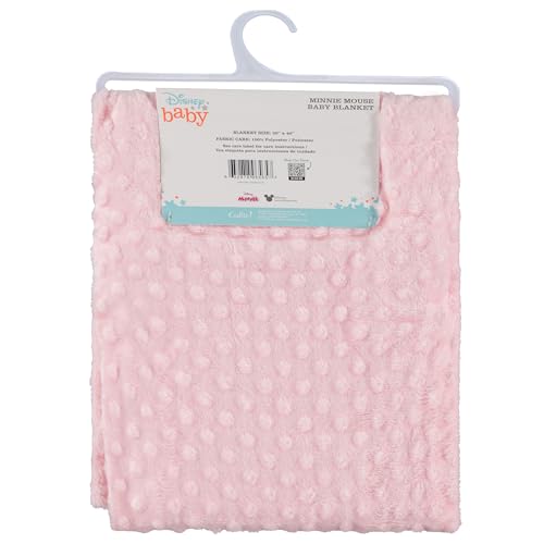 Disney Minnie Mouse Soft Baby Blanket - Flannel Fleece Blanket for Baby Girls/Boys, Plush Crib Stroller Nursery & Daycare Blankey, Bow/Pink - color: Minnie Mouse Happy
