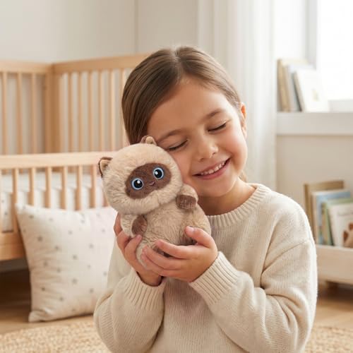 PEACH CAT Siamese Cat Stuffed Animal Cute Plush Keychain for Backpack Small Plush Pendant Toys Bag Charms Gifts for Kids & Adults - style: Siamese Cat