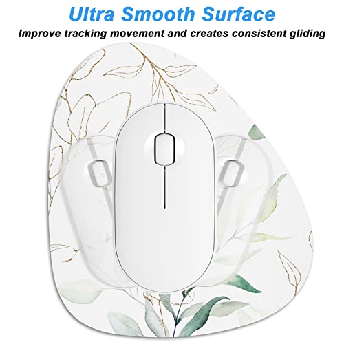 Rimilak Small Mouse Pad 6 x 7 Inch, Irregular Mini Mousepad, Boho Leaves | Non-Slip Rubber Base, Waterproof Compact Mouse Mat for Laptop Computer Wireless Mouse Keyboard Home Office Travel - color: Boho Leaves, size: 7L x 6W inches