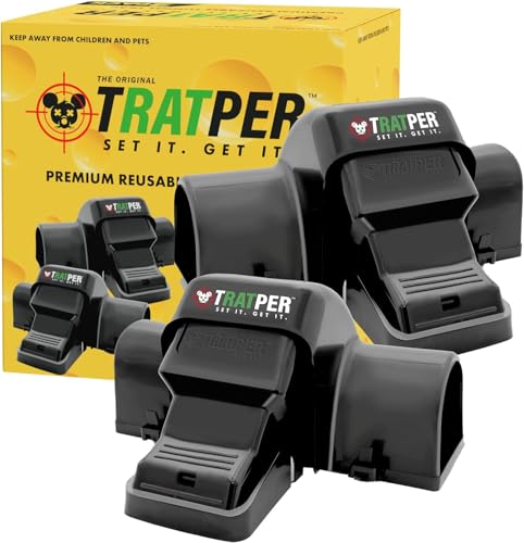 TRATPER Rat and Chipmunk Traps. Prevents Accidental Triggering with Dual Tunneled Design. Covered Snap Traps for Humane Kill, Reusable, Pest Control for Rats, Indoor & Outdoor Use. 2 Pack - size: 2 Pack
