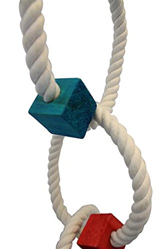 Tri-Hoop - Hanging Round Multi-Level Rope Perch Swing Cage Accessory Toy - Sugar Gliders, Degus, Marmosets, Squirrels, Monkeys, Parrots, Birds, Rats & Other Small Pets