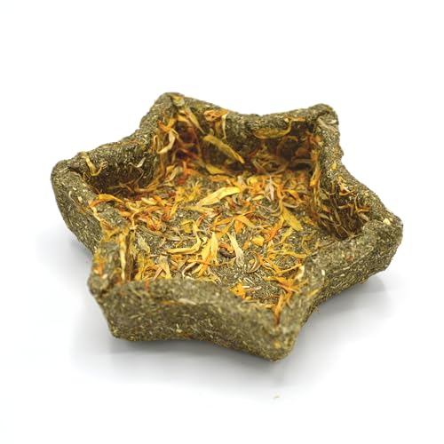 Oxbow Timothy Hay Star Dish, Rabbit & Guinea Pig Toy, Marigold Petals | Oxbow Enriched Life, Timothy Hay, Rabbit Chew Toys, Guinea Pig Enrichment, Guinea Pig Chew Toys, Rabbit Enrichment - size: 1 Count (Pack of 1)