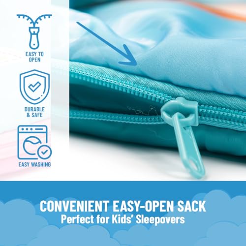 Jay Franco Disney Frozen Sparkle Slumber Sack - Cozy & Warm Kids Lightweight Slumber Bag/Sleeping Bag - Featuring Anna and Elsa (Official Disney Product) - color: Blue - Frozen
