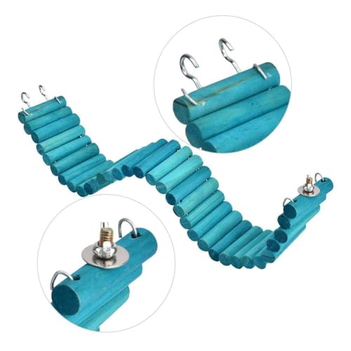 6 x 50CM Pet Hamster Parrot Climbing Ladder, Soft Hanging Suspension Wooden Ladder Bridge Birds Toy