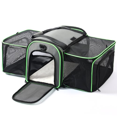 Gardner Pet Large Expandable Cat Carrier (20.5x13.4x13.4 in) | 2-Side Square Extension Pet Travel Carrier for Cats or Small Dogs up to 22 lbs, Heavy Duty Soft-Sided Dog Car Travel Bag - size: 20.5"L x 13.4"W x 13.4"H