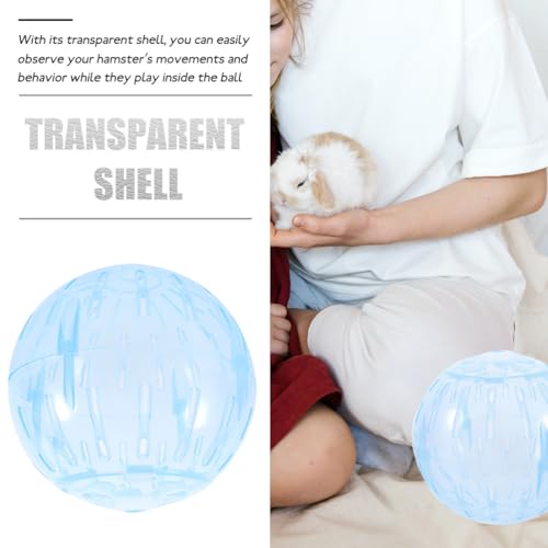 Popetpop Hamster Running Toy 4 Inch Transparent Exercise Toy for Small Pets Gerbils Chinchillas Portable Small Pet Activity Sphere - color: Sky-blue