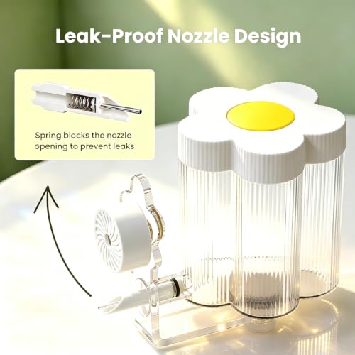8.4 Oz No Mess Bird Water Feeder, Auto Parrot Cage Water Dispenser (White) | Magnetic Mount, Drip-Free, Easy Top Refill, Mount Inside or Outside Cage, for Parakeets Cockatiels Budgies Lovebirds Canary - color: White