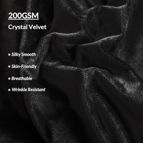 XeGe Luxury Bubble Fluffy Faux Rabbit Fur Bed Blanket King Size, Black | 104"x90", Double-Sided, Hypoallergenic, No-Shed, Washable, Warm Furry Blanket for Master Bedroom, Couples & Family Snuggling - color: Black, size: King (104" X 90")