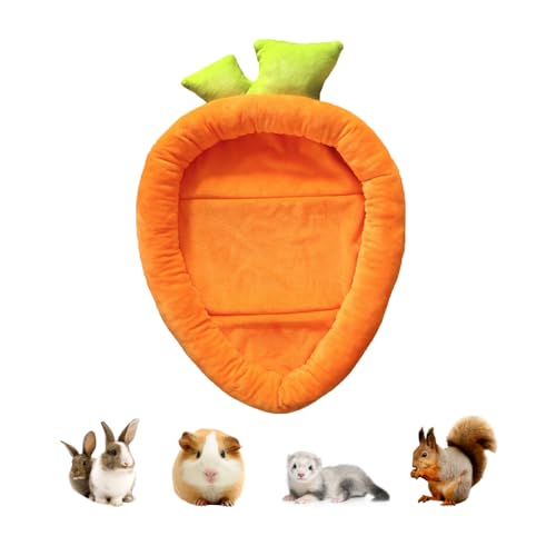 MiOYOOW Guinea Pig Bed, Carrot Shape Rabbit Beds Machine Washable Small Animals Warm Cushion with Anti-Slip Rubbers for Hamsters Ferrets Hedgehogs Chinchillas