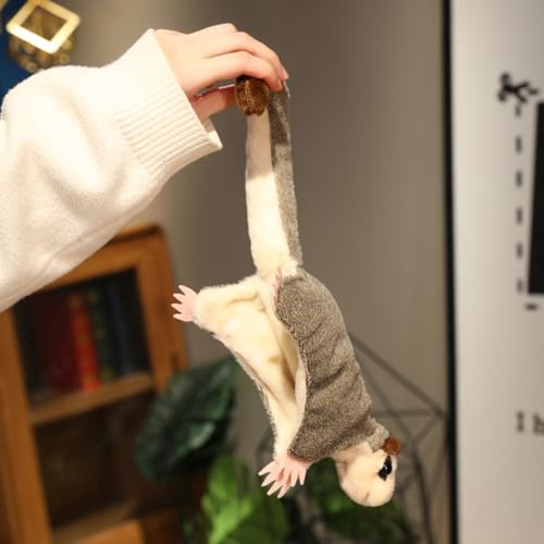Plush Sugar Glider Stuffed Animal, 13 Inch Flying Squirrel Plush Toy,Gray,Soft Decorative Pillow for Home,Collectors