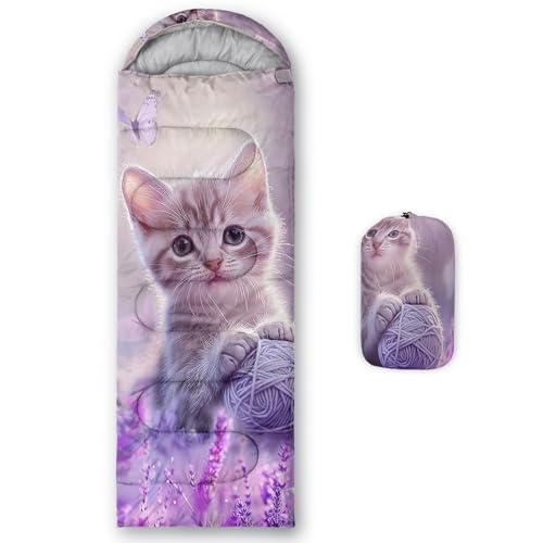 HOSIMA Dear Hunting Pattern Cold Weather Sleeping Bags for Kids Adults. | Black Light Weight Waterproof Sleeping Bags for Outdoors Hiking - color: Purple-c