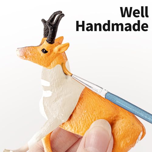 12PCS Solid North American Woodland Forest Animal Figurines Set | Realistic Wildlife Animal Toys, Educational Learning Playset, Birthday Party Favor Cake Topper Gifts for Toddlers Kids 3-13