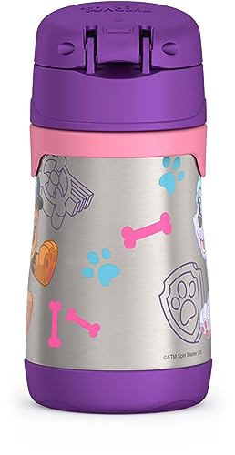 THERMOS Vacuum Insulated Stainless Steel 10oz Straw Bottle, Paw Patrol Girl (Pack of 3) - color: Paw Patrol Girl, size: 10 Ounces (Pack of 3)