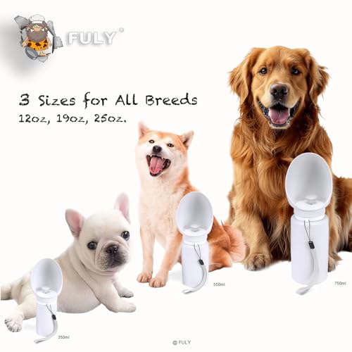 FULY Foldable Dog Water Bottle 750ml/26oz Collapsible Travel Pet Drink Cup | Portable leakproof silicone dog water dispenser with wrist strap keeps pets hydrated during walking, hiking, and camping. - size: 26 Ounces