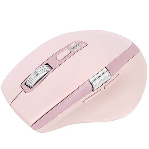 INFINMIND Wireless Bluetooth Side Scroll Mouse with Multi-Device, Ergonomic Computer Mice with Smart Flying Scroll, Quiet Click for Computer, Laptop, iPad, Tablet, MacBook (Pink) - color: Pink