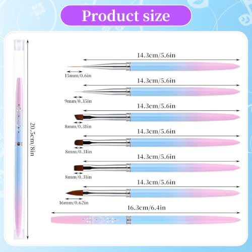 6Pcs Nail Art Clean Up Brushes Nail Brushes Cleaning Polish Mistakes | Acetone Resistant Nail Brush, Fingernail Cleaning Brushes for Nail Art and Designs - color: A-Blue 6Pcs