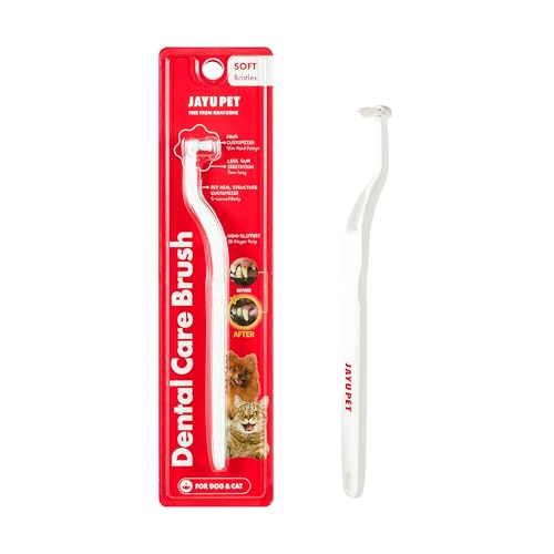 JAYU PET Dental Care Brush with Soft Bristles 1ea | Dog Toothbrush, Cat Toothbrush, For Kitten and Small Dogs, Removes Old Plaque and Tartar, Easy Cleaning - color: Soft Bristles, size: 1 Count (Pack of 1)