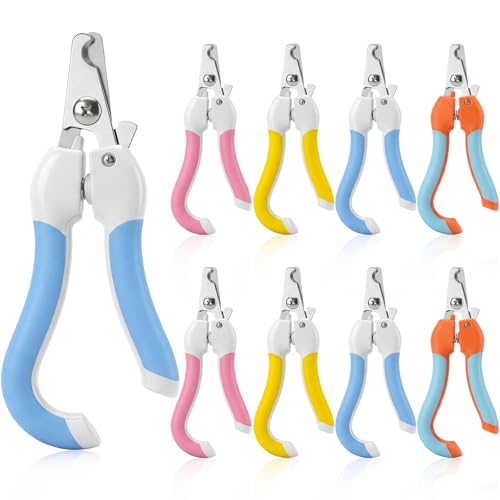 9 Pcs Small Dog Nail Clippers Bulk with Safety Guard to Avoid Over-Cutting Pet Nail Claw Grooming Pet Cutter Toenail Trimmer for Small Medium Dogs Nails Home Grooming(Fresh) - style: Fresh