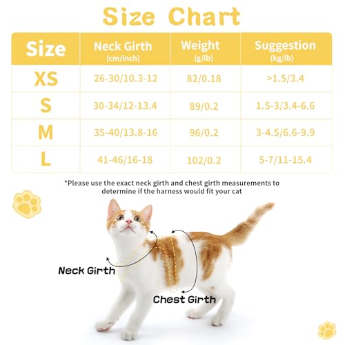 Cat Harness and Leash Set, Escape Proof Soft Vest Walk Yellow Small | Adjustable, Easy Wear, Breathable Comfy Mesh, Reflective Strips, Sturdy Clip Buckle Flower Harness for Cats Kitty Puppy Bunny - color: Lemon yellow, size: Small